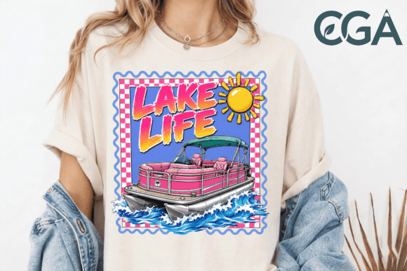 Download Lake Life Retro Pink Pontoon Boat PNG - Pink Collection