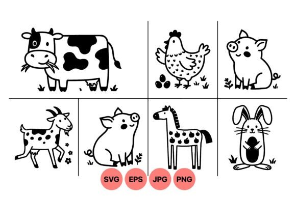 Download Cute Farm Animal Clipart Set - Premium Resources