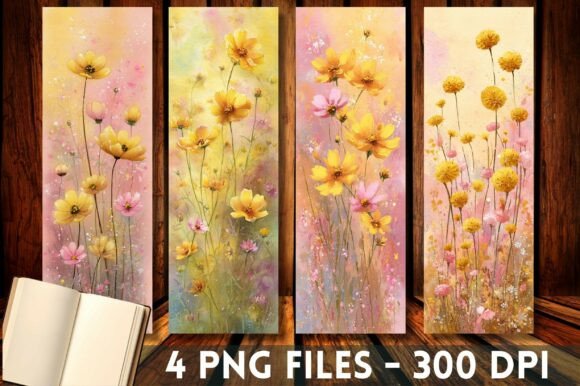 Download Yellow Pink Flower Meadow Bookmark PNG - Pink Collection