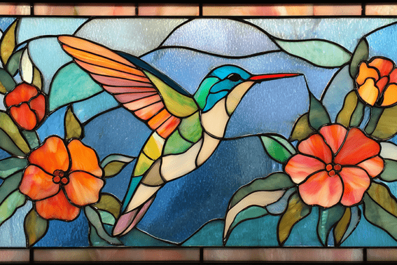 Download Stained Glass Hummingbird Art - Hummingbird art Collection