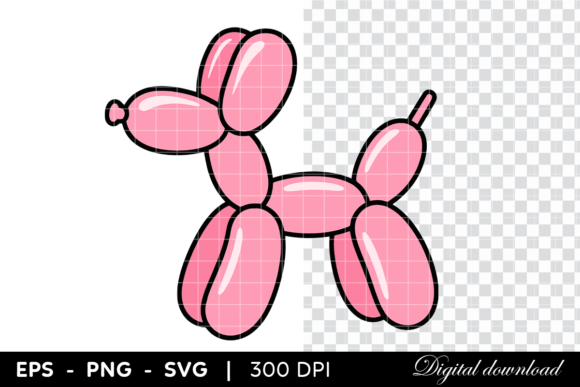 Download Pink Balloon Dog Animal Illustration - Pink Collection