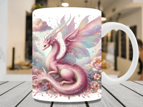 Download Pink Fairy Dragon Garden Mug Wrap - Pink Collection