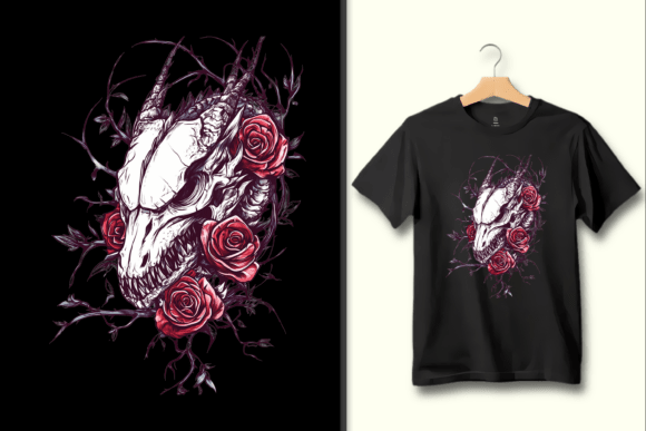 Download Dragon Skull Roses Tattoo Design Artwork - Tattoo design Collection
