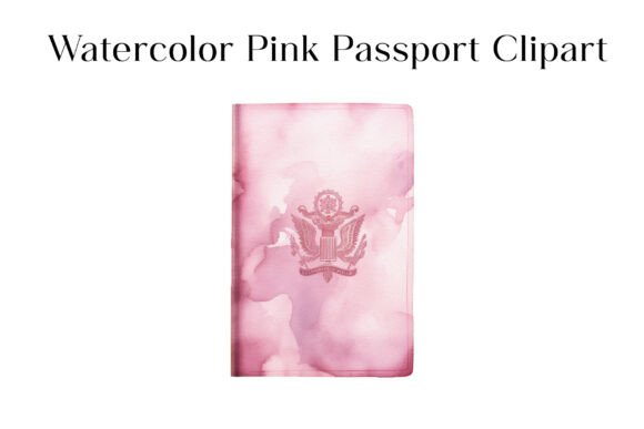 Download Watercolor Pink Passport Clipart - Pink Collection