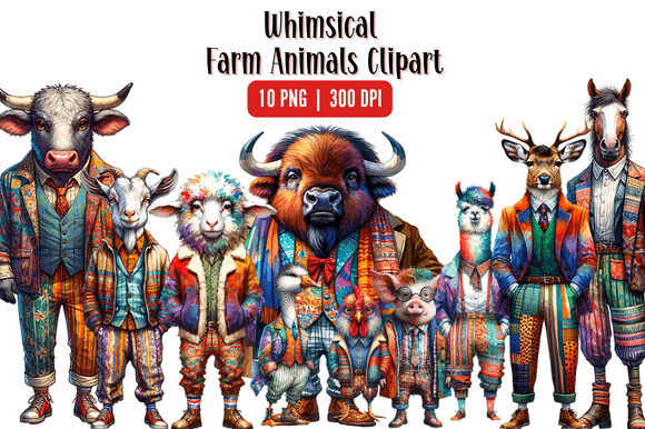 Download Watercolor Whimsical Farm Animal Clipart - Animal clipart Collection